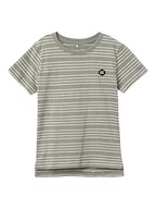 Koszulki i topy damskie - NAME IT Chłopcy NKMVOBY SS TOP H1 T-shirt, Whitecap Gray/Stripes:Dark Sapphire, 122 W / 128 L, Biała czapka z daszkiem, szara/paski: ciemny szafir, 146-152 - miniaturka - grafika 1