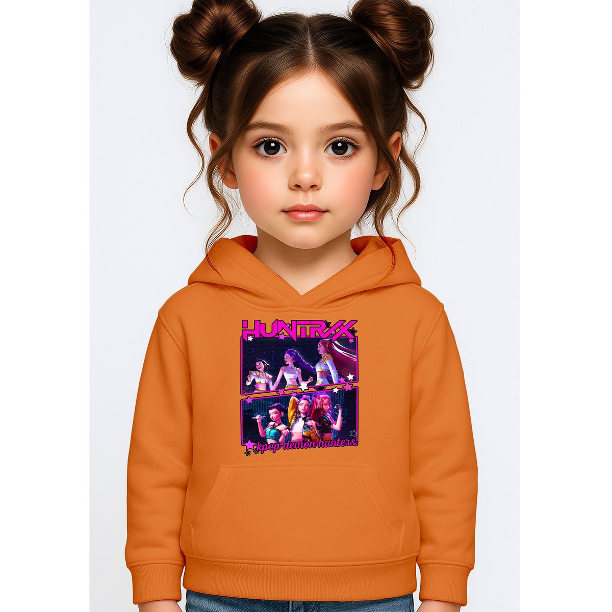 BLUZA DZIECIĘCA KPOP DEMON HUNTERS HUNTRIX 110-116 Z KAPTUREM BAWEŁNIANA