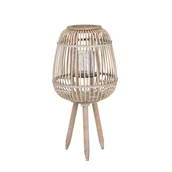 Pozostałe ozdoby ogrodowe - Lampion wiklinowy szary 15 x 33 x 30 cm - miniaturka - grafika 1