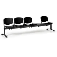 Inne meble biurowe - Euroseat Plastikowa ławka ISO, 4-siedziska + stolik, czarne nogi 300252 - miniaturka - grafika 1