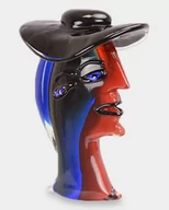 Figurki dekoracyjne - Figura Szklana w Stylu Murano Mężczyzna w Kapeluszu / Rzeźby z brązu - miniaturka - grafika 1