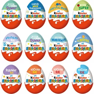 Kinder ”Powiedz to” Jajko Niespodzianka 12 sztuk - Gumy do żucia, lizaki, dropsy - miniaturka - grafika 1