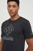 Koszulki męskie - Columbia t-shirt sportowy Pacific Crossing II kolor czarny z nadrukiem - miniaturka - grafika 1
