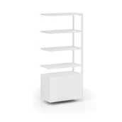 Inne meble biurowe - Przystawka do ścianki półkowej HOME OFFICE z szafką z drzwiczkami, biała - miniaturka - grafika 1