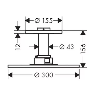 Axor ShowerSolutions Deszczownica 30 cm z ramieniem sufitowym czarny chrom szczotkowany 35304340 - odbiór osobisty: Kraków, Warszawa - Deszczownice - miniaturka - grafika 1