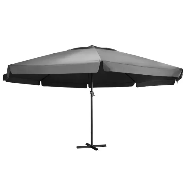 Parasol ogrodowy z mechanizmem korbowym, antracytowy, 600x330 cm, śr. słu