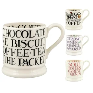 Emma Bridgewater Kubek ceramiczny 300ml - duży spersonalizowany kubek, pomysł na prezent dla mężczyzn i kobiet, oryginalny ręcznie malowany kubek do kawy, herbaty, cappuccino - herbata i kawa, czarny - Herbata - miniaturka - grafika 1