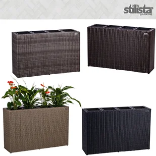 CZARNA DONICZKA OGRODOWA DONICA Z TECHNORATTANU - Pozostałe ozdoby ogrodowe - miniaturka - grafika 6