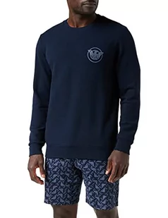 Emporio Armani Męska bluza Comfort Stretch Terry Pullover Sweater Sweatshirt, morski, S - Bluzy męskie - miniaturka - grafika 1