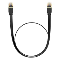 Kable miedziane - Baseus szybki kabel sieciowy RJ45 cat. 7 10Gbps 0.5m płaski czarny - miniaturka - grafika 1