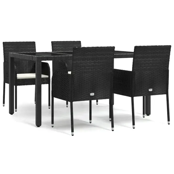 Zestaw Mebli Ogrodowych z Rattanu PE, Stół 150x90x75 cm, Krzesła 48x55x8