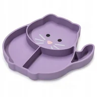 Miseczki i talerzyki dla dzieci - Melii Talerz silikonowy z przyssawką KOTEK - miniaturka - grafika 1