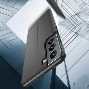 Eco Leather View Case elegancki futerał etui z klapką i funkcją podstawki Samsung Galaxy S22+ (S22 Plus) czarny - Etui i futerały do telefonów - miniaturka - grafika 7