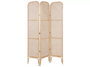3-panelowy składany parawan pokojowy rattanowy 105 x 180 cm naturaly POTENZA - Parawany - miniaturka - grafika 1