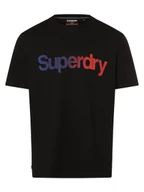 Koszulki męskie - Superdry T-shirt męski Mężczyźni Bawełna czarny nadruk, S - miniaturka - grafika 1