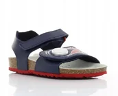 Sandały damskie - Geox Sandały Granatowe Na Rzepy Chłopięce Świecące 32 Ż9M - miniaturka - grafika 1