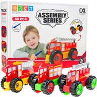 Klocki - ZESTAW POJAZDÓW STRAŻACKICH KONSTRUKCYJNYCH 3 POJAZDY 68 EL. - miniaturka - grafika 1