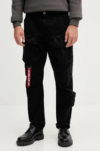 Alpha Industries spodnie bawełniane męskie kolor czarny w fasonie cargo 148207.03 - Spodnie męskie - miniaturka - grafika 1
