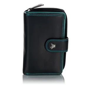 Kolorowy portfel damski na zatrzask Visconti R-13 RFID - czarny - Portfele - miniaturka - grafika 1