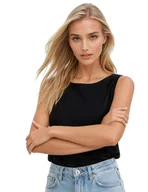 Koszulki i topy damskie - Koszulka damska na szerokich ramiączkach oversize Jakina czarna XL - miniaturka - grafika 1