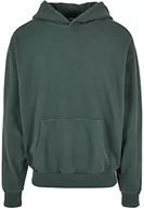 Bluzy męskie - Urban Classics Męska bluza z kapturem Heavy Terry Garment Dye Hoody, bluza w stylu oversize dostępna w wielu kolorach, rozmiary XS - 5XL, Zielona butelka, L - miniaturka - grafika 1