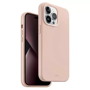 Uniq Etui etui Lino do iPhone 14 Pro Max 6,7" różowy/pink blush - Etui i futerały do telefonów - miniaturka - grafika 1