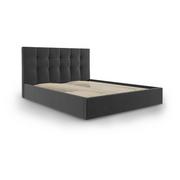 Łóżka - Ciemnoszare aksamitne łóżko dwuosobowe Mazzini Beds Nerin, 180x200 cm - miniaturka - grafika 1