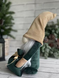 Skrzat świąteczny Krasnal Glamour Mikołaj handmade - Ozdoby bożonarodzeniowe - miniaturka - grafika 1