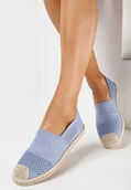 Espadryle damskie - Niebieskie Espadryle na Płaskiej Podeszwie z Plecionki Chorisa - miniaturka - grafika 1