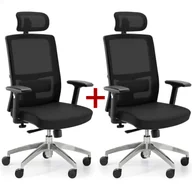 Fotele i krzesła biurowe - B2B Partner Krzesło biurowe Ned MF 1+1 Gratis, czarny X3-52A-MF/N21+NT01 - miniaturka - grafika 1