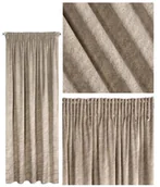 Zasłony - Eurofirany Zasłona Riva beżowa 140 x 270 cm na taśmie - miniaturka - grafika 1