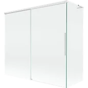 Parawany nawannowe - Mexen Rox L parawan nawannowy 2-skrzydłowy rozsuwany 170 + 75 x 150 cm, transparent, biały - 8C9L-170-075-20-00 - miniaturka - grafika 1