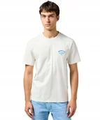 Koszulki męskie - T-shirt Wrangler SMALL LOGO TEE 112362814 Vintage White XL - miniaturka - grafika 1