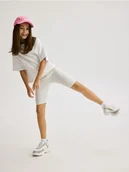 Spodnie i spodenki dla dziewczynek - Reserved - Bawełniany komplet - jasnoszary - miniaturka - grafika 1