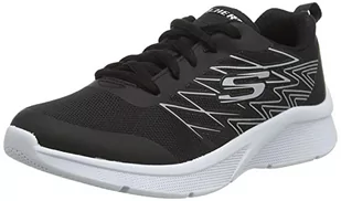 Skechers Trampki chłopięce Microspec Quick Sprint, Czarna tkanina czarna srebrna wykończenie, 37.5 EU - Buty dla chłopców - miniaturka - grafika 1