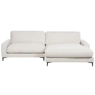 Narożniki - BELIANI Sofa narożna lewostronna złamana biel szenila czarne metalowe nóżki 190 x 272 x 83 cm kanapa narożnik rogówka do salonu nowoczesna - miniaturka - grafika 1