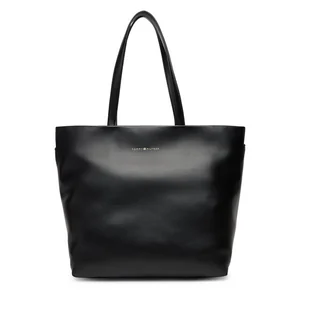 Torebka Tommy Hilfiger Th Logotape Tote AW0AW17693 Czarny - Torebki damskie - miniaturka - grafika 1