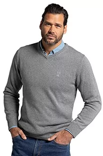 jp1880 Sweter męski, szary melanż, 3XL Duże Rozmiary - Swetry męskie - miniaturka - grafika 1