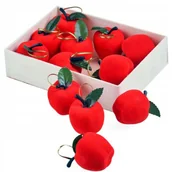 Dekoracje domu - Jabłuszka flokowane op.12szt - miniaturka - grafika 1