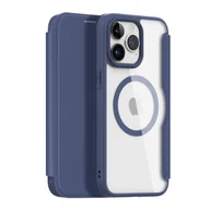 Etui i futerały do telefonów - Etui iPhone 15 Pro magnetyczny pokrowiec MagSafe z klapką Dux Ducis Skin X Pro - niebieskie - miniaturka - grafika 1