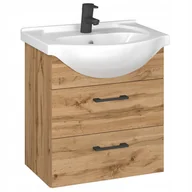 Szafki łazienkowe - Szafka Łazienkowa Pod Umywalkę Z Umywalką Wisząca Wotan Czarne Uchwyty 50cm - miniaturka - grafika 1