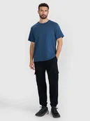 Spodnie męskie - 4F Spodnie casual cargo męskie - czarne M - miniaturka - grafika 1