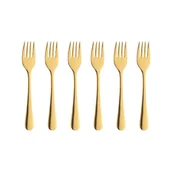 Zestawy sztućców - Komplet Widelczyków Do Ciasta 6 Sztuk Slim Gold Villa Italia - miniaturka - grafika 1