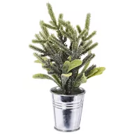 Sztuczne kwiaty - Choinka Sztuczne Gałązki Jodła Świerk Z Brokatem Dekoracja Świąteczna Do Stroika Roślina W Doniczce - miniaturka - grafika 1