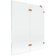 Parawany nawannowe - Mexen Lunar parawan nawannowy 2-skrzydłowy prawy 140 x 150 cm, transparent, miedź szczotkowana - 897-140-100-65-00-P - miniaturka - grafika 1