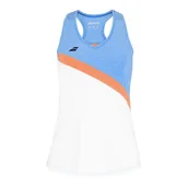 Koszulki i topy damskie - Dziewczęca koszulka Babolat Play Tank Top Girl White/Blithe Blue Hthr - miniaturka - grafika 1