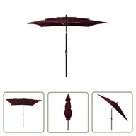 Parasole ogrodowe - The Living Store 3-poziomowy parasol na aluminiowym słupku - bordowy - 2 -5x2 -5 m - Parasol Ogrodowy - miniaturka - grafika 1