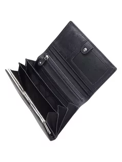 Portfele - Samsonite Skórzany portfel "Attack" w kolorze czarnym - 20,5 x 12,5 x 3 cm - grafika 1