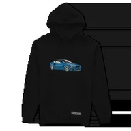 Odzież do sportów motorowych - Czarna bluza z kapturem niebieskie BMW M3 E46-M - miniaturka - grafika 1
