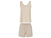 Piżamy damskie - esmara® Piżama damska z lnem i wiskozą (Beżowy, M(40/42)) - miniaturka - grafika 1